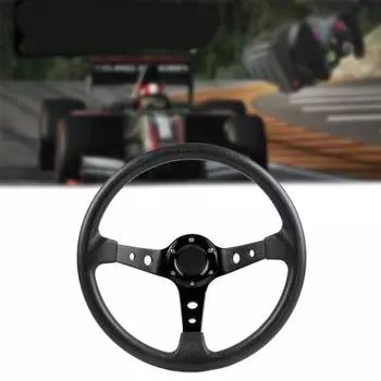 14-дюймовый универсальный модифицированный автомобильный гоночный стиль, спортивный руль для дрифтинга чёрный