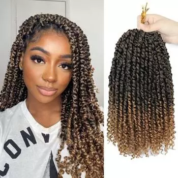 14-дюймовый женский длинный афро-кудрявый парик, пружинные плетеные крючком волосы, натуральные мягкие пушистые женские кудрявые косички, синтетические волосы 14Inch красно-коричневый