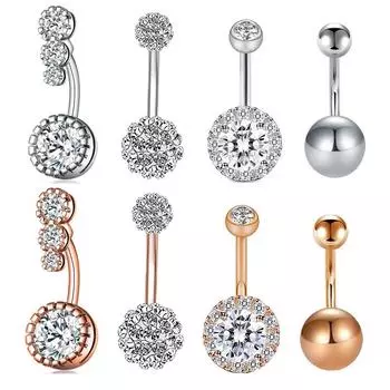 14 г кольца для пупка штанги из нержавеющей стали для женщин и девочек кольца для пупка GZ украшения для тела белый