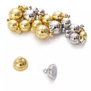 14-каратная позолоченная медная шариковая магнитная застежка для браслета, ожерелья, ювелирные изделия своими руками 6mm золотой