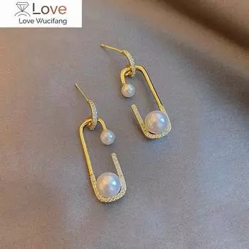 14-каратное настоящее золотое покрытие корейский дизайн модные ювелирные изделия AAA циркон брошь жемчужные серьги элегантные женские банкетные вечерние серьги белый