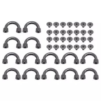 14 комплектов пряжек с D-образным кольцом 11x9x3 мм, серебристо-черные, металлические пряжки для сумок с арочным мостом, с 5 шт.
