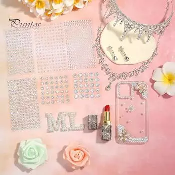 14 листов/2032 шт., прозрачные наклейки со стразами, самоклеящиеся многофункциональные блестящие наклейки из искусственного алмаза, принадлежности для украшения волос Sets