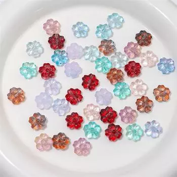 14 мм 10 шт./пакет стеклянные бусины в виде цветущей вишни DIY браслет ожерелье серьги ювелирные аксессуары 14mm 10pcs/bag