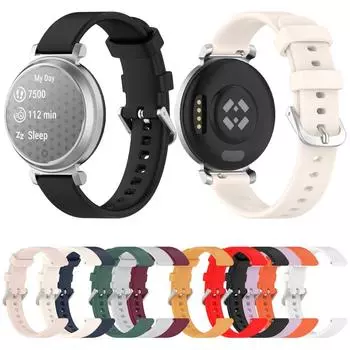14 мм Серебряная пряжка Силиконовый ремешок для часов Браслет For Garmin Lily 2 темно серый