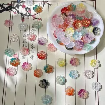 14 мм стеклянные бусины в виде цветов, браслет ручной работы, ожерелье, серьги, ювелирный материал, инструменты для самостоятельного изготовления, аксессуары для изготовления ювелирных изделий 20PCS