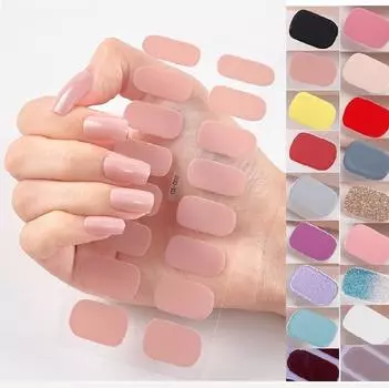 14 ногтей, однотонные простые водостойкие наклейки для ногтей, прочные и не легко отваливаются, многоцветный нейл-арт для женщин, наряжающихся