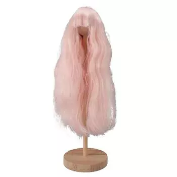 14 париков для кукол ростом от 7 до 8 дюймов, парик для кукол из термостойкого шелка с шарнирными соединениями, длинные вьющиеся волосы розовый