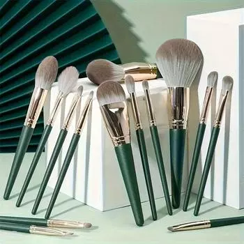 14-Piece Makeup Brush Set, Soft Nylon Bristles, Foundation Brush, Eyeshadow Brush Multi-Function Makeup Brush Travel Set