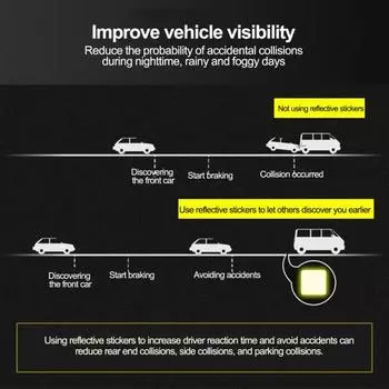 14 шт. 3x8 см светоотражающая лента, предупреждающая полоса, бампер автомобиля, безопасные светоотражающие полосы, наклейки на отражатель зелёный