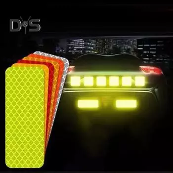 14 шт. 3x8 см Светоотражающая предупреждающая лента для бампера автомобиля, светоотражающие полосы, безопасные отражающие наклейки, аксессуары для стайлинга автомобилей белый