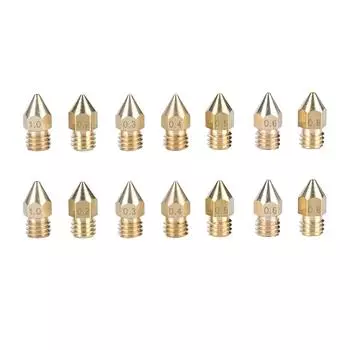 14 шт. 7 размеров 3D-принтерные детали экструдер латунная насадка печатающая головка аксессуары для принтера