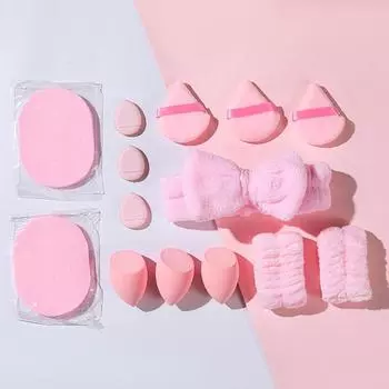 14 шт. Beauty Egg многофункциональный набор из пуховки для макияжа, ремешка для волос, средства для умывания лица, ремешка для запястья