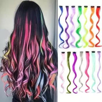 14 шт. цветные наращивания волос для девочек, сумасшедшие аксессуары для дня волос, радужные зажимы для наращивания волос для девочек, разноцветные наращивания волос
