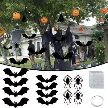 14 шт. Хэллоуинские биты, резиновые биты, подвесные биты для вечеринки на Хэллоуин, День смеха, украшение дома с привидениями на Хэллоуин One Size