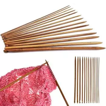 14 шт. иглы для вязания крючком, гладкие длинные деревянные крючки, набор удобных спиц для начинающих вязальщиц