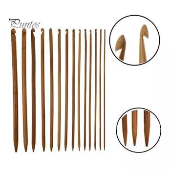 14 шт. иглы для вязания крючком, гладкие длинные деревянные крючки, набор удобных спиц для начинающих вязальщиц