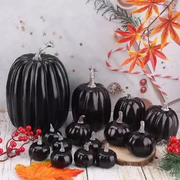 14 шт. Искусственная тыква черная пена креативная легкая многоразовая декоративная тыква для украшения