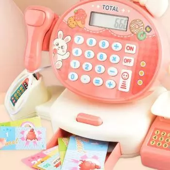 14 шт./компл. детский игрушечный набор для супермаркетов, имитация кассира с автоматическим ящиком, распознавание звука, забавные игровые игрушки для дома Rabbit