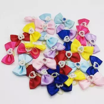 14 шт., красивые украшения из искусственного жемчуга, тонкая работа, веревки для волос для домашних животных, банты для собак на День святого Валентина Sets