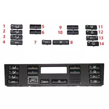 14 шт. Крышка кнопки переключателя панели управления кондиционером для 1999-2006 BMW X5 E53 64116915812