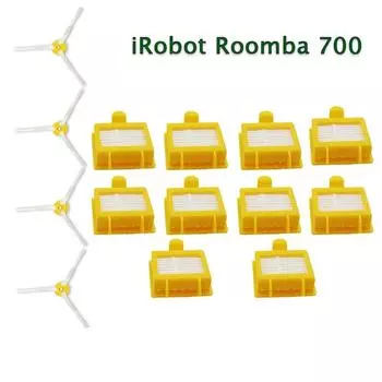 14 шт./лот для iRobot Roomba 700 760 770 780 серии пылесосов Запчасти для боковой щетки с щетиной Гибкая щетка для взбивания Hepa-фильтр