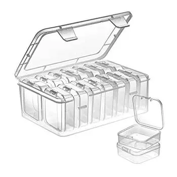 14 шт. маленькие пластиковые прозрачные коробки-органайзеры для бисера DIY аксессуары ящик для хранения домашнего хранения прозрачный