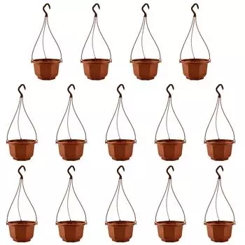 14 шт. пластиковый цветочный горшок с цепочкой для растений, корзина для растений, держатель для цветов, подвесной декор для балкона A