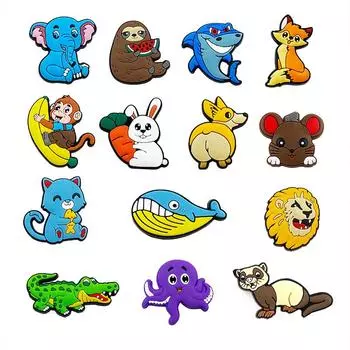 14 шт., подвески для обуви из ПВХ серии животных для украшения обуви 14pcs