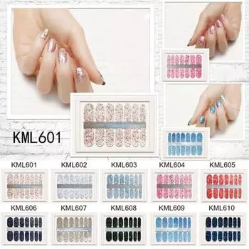 14 шт. полное покрытие DIY самоклеящиеся обертывания наклейки для ногтей наклейка для дизайна ногтей наклейка KML609