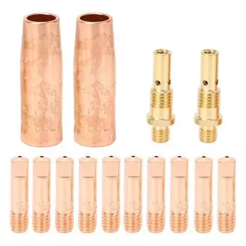 14 шт. Расходные материалы для сварочного пистолета 11-35 9-миллиметровые наконечники электродов 21-50 1/2-дюймовые газовые сопла 35-50 латунный Di