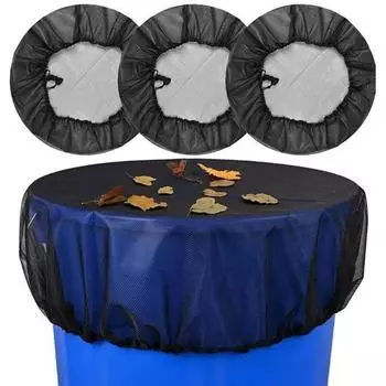 14 шт. сетчатые чехлы для бочек с дождевой сеткой, экран с завязками, широкое применение на открытом воздухе 60cm чёрный