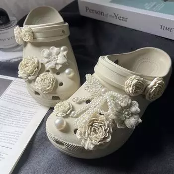 14 шт. Шармы для обуви для Crocs Букет Жемчужный Бант Украшение Пряжка для Набор шармов Croc Аксессуары Детская Вечеринка Женский Девочки Подарок