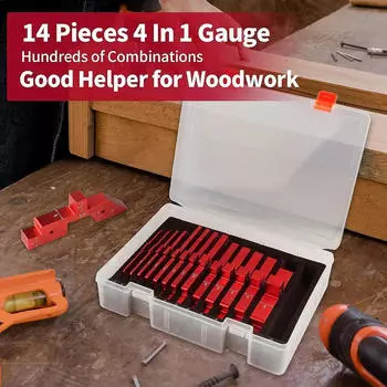 14 шт. установочных планок для фрезерного стола из алюминиевого сплава с ящиком для хранения, универсальные, прочные, легкие для