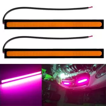 14 см COB 60 светодиодный указатель поворота розовый авто DRL автомобильный светодиодный дневные ходовые противотуманные фары дневной свет лампа для вождения мотоцикл держатель Модернизация 2pcs розовый