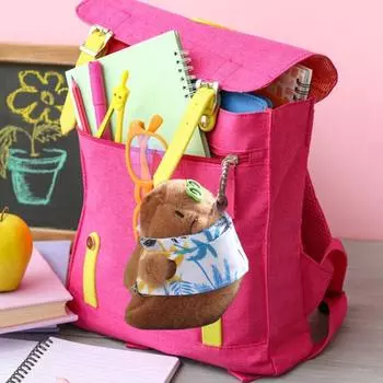 14 см плюшевая игрушка-брелок в виде капибары, мультяшная подвеска в виде капибары, мягкая игрушка для рюкзака, летняя пляжная серия, подарок на день рождения зелёный