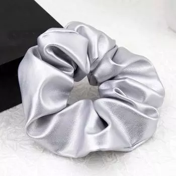 14 см Y2K Скранчи Металлический Серебристый Цвет Средний Размер Резинка для Волос Милая Простая Эластичная Резинка для Волос Женские Аксессуары для Волос Повседневный Головной Убор