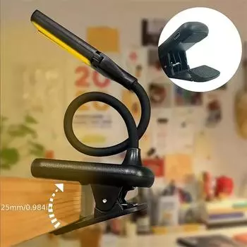 14 светодиодных ламп для чтения с двумя головками, зарядкой и тремя сенсорными кнопками, маленькая настольная лампа чёрный