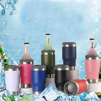 14 унций нержавеющая сталь термокружка автомобильная монтируемая автомобильная кружка вакуумная чашка для мороженого с открытым дном бутылки для пива и воды 14oz белый