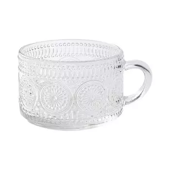 14 унций винтажные стеклянные кофейные кружки с крышками и ложками, зеленые рельефные стаканы для холодного кофе, чая, - милые аксессуары для кофейного бара One Size