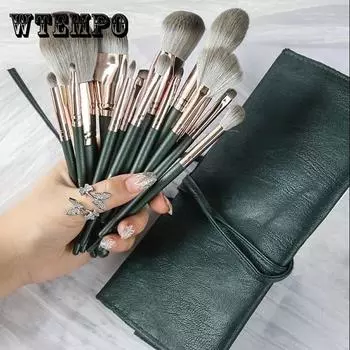 14 Зеленый облачный набор кистей для макияжа Complete Beginner Foundation Brush Makeup Tools bare brush зелёный