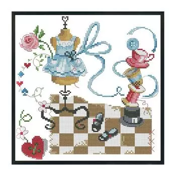 14CT штампованная вышивка крестом мультфильм на холсте ручная работа домашний декор Великобритания C472