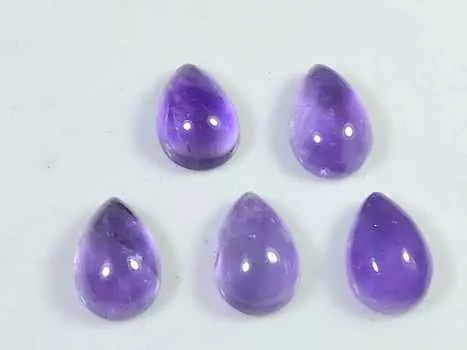 14Cts. Натуральный аметист грушевидный кристалл кабошон драгоценный камень 05 шт. лот 08X12MM RQ-1787