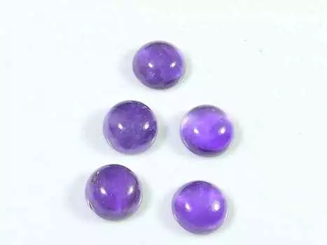 14Cts. Натуральный аметист круглый кристалл кабошон драгоценный камень 5 шт. лот 9X9MM RQ-1819