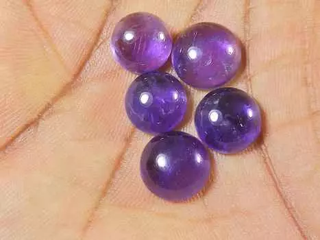 14Cts. Натуральный аметист круглый кристалл кабошон драгоценный камень 5 шт. лот 9X9MM RQ-1818