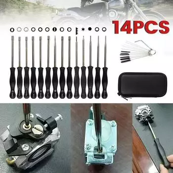 14 шт. Набор отверток для регулировки карбюратора для бензопилы Eater Trimmer, регулировка карбюратора небольшого двигателя, настройка регулировочного инструмента жёлтый