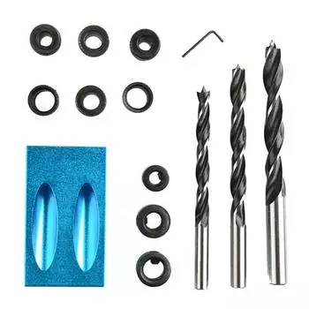 14Pcs/Set 15 Degree Drill Bits Oblique Hole Puncher Locator Set Carpentry Tool