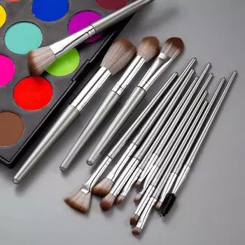 14Pcs/set Eyebrow Eyeliner Makeup Brushes Set Beauty Tool Cosmetic Brush Beauty Salon серый