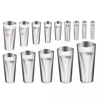 14Pieces Stainless Steel Caulking Nozzle Set Sealant Tip for Various Sizes Cartridges Dispensing Tip Comfortable Grip