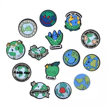 14шт красивые подвески из ПВХ серии Earth для украшения обуви 14pcs